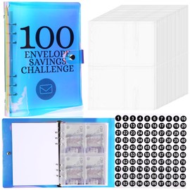 100 Envelopes Saving Challenge Budget Binder, Money Saving Challenge Wallet Money Budget Cash Stuffing Wallet Planne for Couples School Home Office