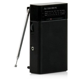 Audiobox Portable Radio | AM/FM, 2AA Battery Operated for Indoor, Outdoor | Radio with Speaker & Headphone Jack