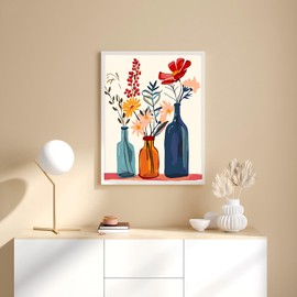 QIUQI Paint by Numbers Adults, DIY Oil Painting Canvas for Beginners, Painting by Numbers Flowers, Paint by Numbers Adult, 40 x 50 cm (without Frame, Flowers)