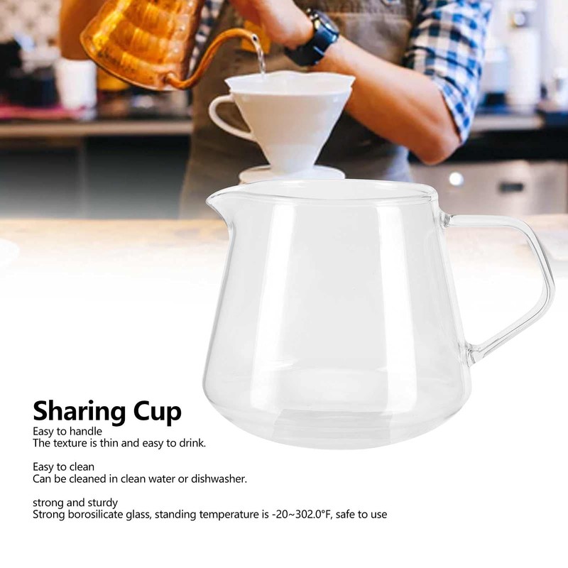 Glass Coffee Pot Server, 13.5oz Glass Coffee Carafe Manual Pour