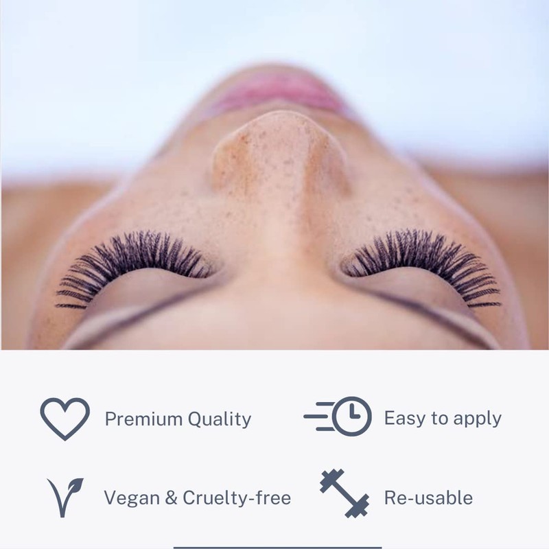 CLARA COSMETICS Premium 3D Eyelashes Glam Natural Look Transparent Band