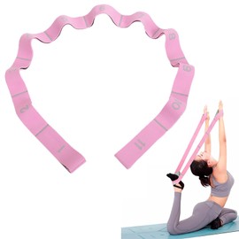 DUGEGAYL Yoga Stretch Strap, Stretching Band, Stretch Band, Gymnastics Band with 11 Bows, Highly Elastic Gymnastics Strap, Ideal Stretching Band for Hot Yoga (Pink)