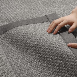 YDKGL Washable Area Rugs 5x7 for Living Room Bedroom Large Boho Rug Woven Rugs Carpet for Dining Room in Indoor Cotton Jute Like Braided Rug Dirt Resistant Non Slip Rubber Back Edge Protection Grey