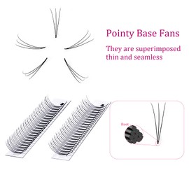 Premade Fans 3D to 20D Volume Lash Extensions Pointy Base Premade Fans Eyelash Extensions Pro Point Premade Lash Extensions Fans 0.05 0.07 0.10 Premade Lash Fans C CC D DD Curl Available (3D-0.07D, 19mm)