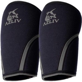AZLIV Knee Sleeve, Knee Support, 0.3 inch (7 mm), Muscle Training, Strength Training, Squat, Weight Training, Gym (Black, XL)