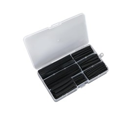 Heat Shrink Tubing, 8 Sizes, φ0.08 - 0.5 inches (2 - 13 mm), Shrink Insulation, High Flame Retardant, Durable, Anti-Electric Shock, Wire Terminal Treatment, Storage Case Included (150 Pieces, Black)