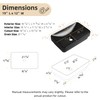 19"W x 12"D Matte Black Rectangular Drop In Bathroom Sink,