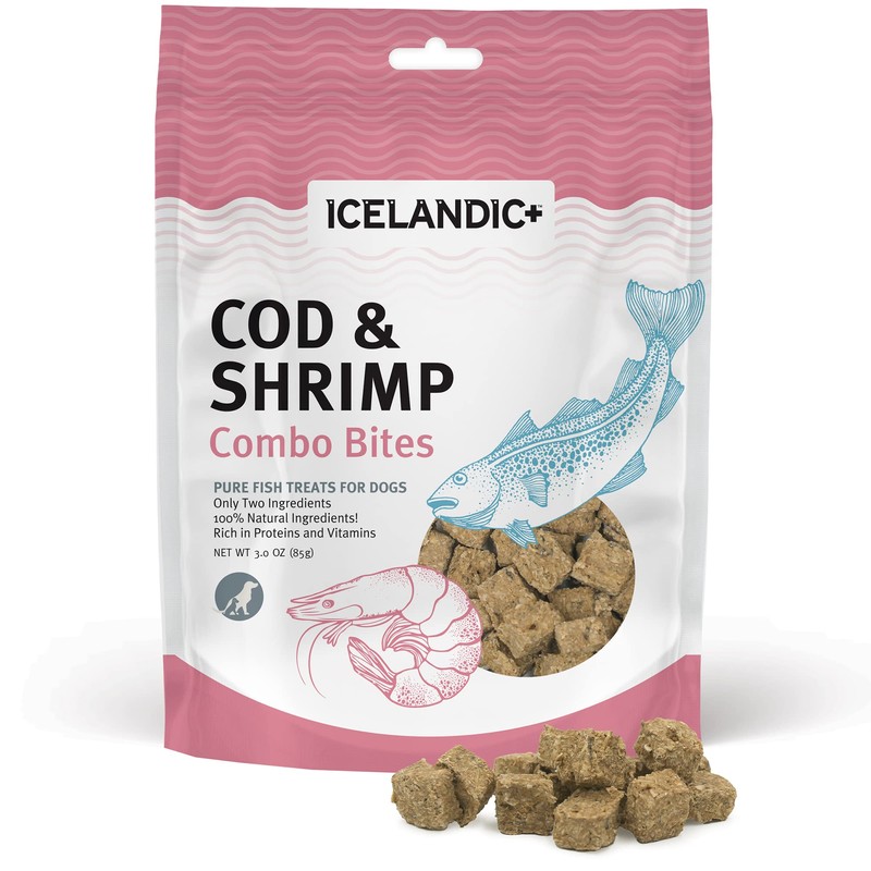 Icelandic+ Plus Cod & Shrimp Combo Bites Dog Treat 3.0-oz