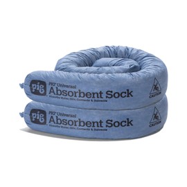 PIG Mildew-Resistant Absorbent Sock - Water Absorbing Snake - 3" x 48" - 1-Gal Absorbency - Pack of 2 - PM50070