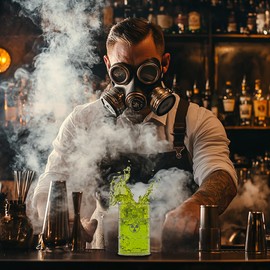 Pund'it Polluted Shatter Resistant Drink Glasses, Set of 2, 16oz Radioactive Barrel Themed Cocktail and Soda Glasses