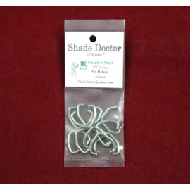 Shade Doctor of Maine 3/4" Stainless Steel D Clip for Drapery Batons (10-Pack)