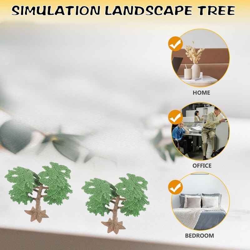 Toyvian 2pcs Tree Model Fake Miniature Trees Train Railways Architecture