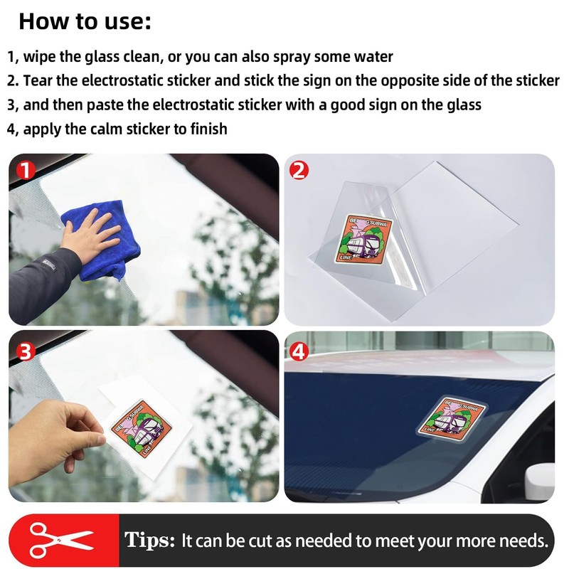 Car Windshield Sticker, Windshield Applicator, Clear Window Cling for Car