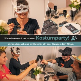 Mitmach-Krimi - Murder in Costume - Champagne Rush and a Corpse - Crime Dinner Game for Home for 4 People - Crime Dinner for Adults - Dinner Party - Exciting Crime Game - Fun Guaranteed