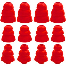 JNSA 3 Flange Ear Tip Noise Isolation Triple Flange Eartip Replacement Earbuds Tips Compatible with Most Earbuds Diameter 4mm - 5mm in-Ear Earphones,S/M/L,6 Pairs, Red 3F6P3R