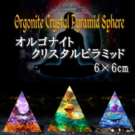 S.fields.inc Crystal Pyramid Orgonite Power Stone Crystal 6x6cm Blue (Hexagon)