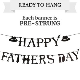 Happy Father’s Day Decorations Danner, Unique Fathers Day Decor Hanging Signs Banner with Fun Design – Perfect for Home, Office, and Party Supplies Celebrations, Black
