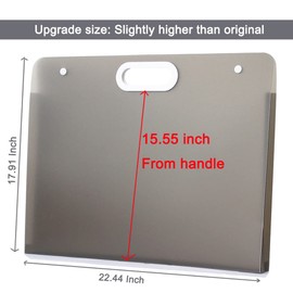 Sohynca Plastic Art Portfolio, Large Art Portfolio with Handles,Waterproof Portfolio Folder for Artwork, Arts Storage Case for Drawing Sketch Photography Poster (Black 22.44 x 17.32 inch)