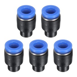 sourcing map 5Pcs 1/4"(6mm) Tube OD Push-to-Connect Fittings Plug, Cap Style Pneumatic Blanking Plugs, Leak-Proof Air Push Connectors for Compressed Air Systems