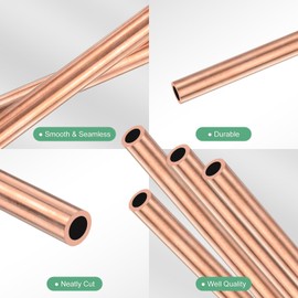 M METERXITY 4-Pack 250mm Brass Round Tube, 3mm OD 0.5mm Wall Thickness H65 Brass Seamless Tubing for Construction/Machining/DIY Crafting, Metal Straight Pipe [0.12x0.02x9.8IN]