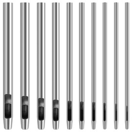 Hole Punch, 10 Sizes, Eyelets, Steel, Round Shape, Leather Hole Punching, Casketing, Leatherwork, 0.5mm, 0.8mm, 1mm, 1.2mm, 1.5mm, 2mm, 2.5mm, 3mm, 3.5mm, 4mm Punch Set