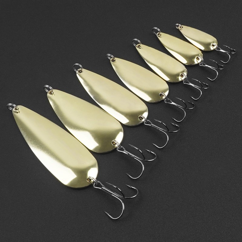 5pcs Fishing Spoon Lures Spinners Baits Hard Metal Jigs Spoon