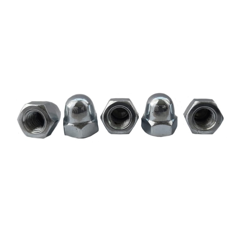 M8 Dome Hex Nuts Zinc Plated Steel Domed Hexagon Head