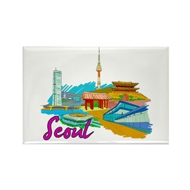 CafePress Seoul South Korea Magnets Rectangle Magnet, 3"x2" Refrigerator Magnet