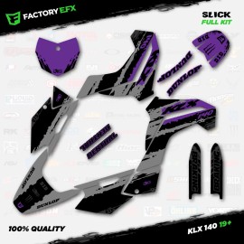 Factory EFX Gray & Purple Slick Racing Graphics Kit fits 19-24 Kawasaki KLX140 KLX 140 Decal