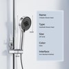 Netinpeater Universal Shower Head, Hand Shower with 5 Jet Types,