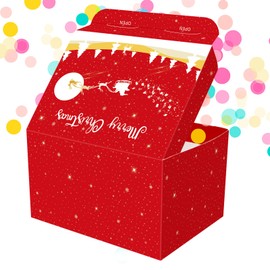 Lemicin Christmas Surprise Gift Wrap Box DIY with Confetti Exploding for Kids Aldult Happy Birthday Party, Christmas Party Favors Christmas Surprise Pop Up Prank Box Prank Gift Boxes (Red)