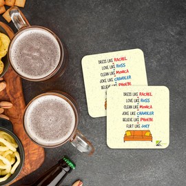 CS257 Friends TV Show Rachel, Ross, Monica, Chandler, Phoebe, Joey Novelty Funny Coffee Tea Drink Gift Glossy MDF Wooden Coaster