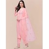 TRENDMALLS Women's Cotton Embroidery Kurta Pant Suit Set (TM.G103-LightPink-M)