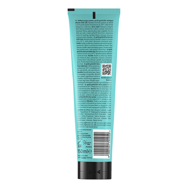 Crema Got2b GotGloss pre-base de brillo para cabello 150 ml