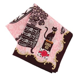 Blooming 109024-0003-01 Anna Sui Print Handkerchief Boutique (Pink) [100% Cotton] Women's Women's Approx. 19.7 inches (50 cm), Pink