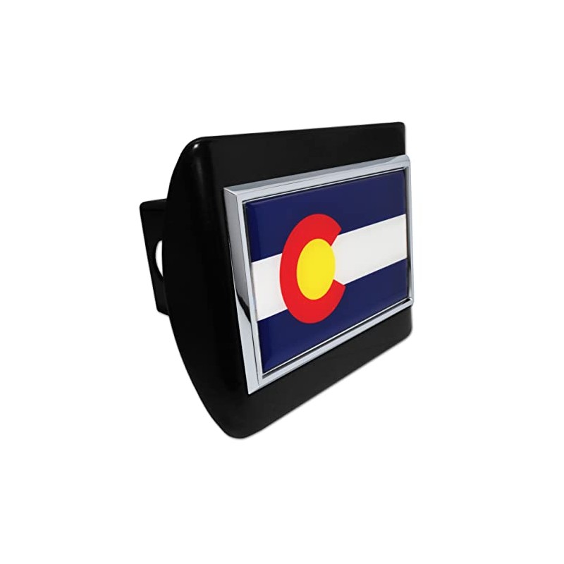 Elektroplate Colorado State Flag All Metal Black Hitch Cover for