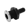 Boat 3/4in Through Hull Scupper Drain Straight Black with Stainless