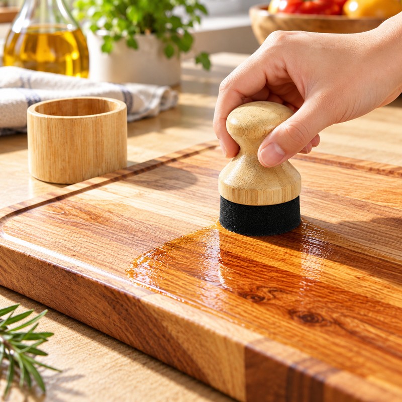 Wood Oil Applicator for Cutting Board Care – Ergonomic Wooden