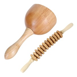 Baluue Scraping Massager Manual Wooden Massaging Stick Guasha Roller for Body Rolling