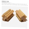 OHPHCALL 2pcs Bamboo Nail Brush Double-sided Cleaning Tool with Sturdy