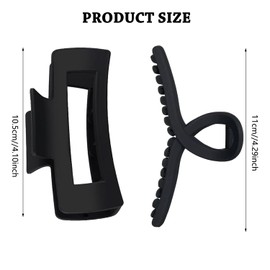 8 Pcs Big Claw Clips, Rectangle Hair Claw Clips, Matte Claw Hair Clips, Non slip Hair Clip, Strong Hold Jaw Clips, for Women and Girls Straight, Curly & Wavy Hair(Multicolor)