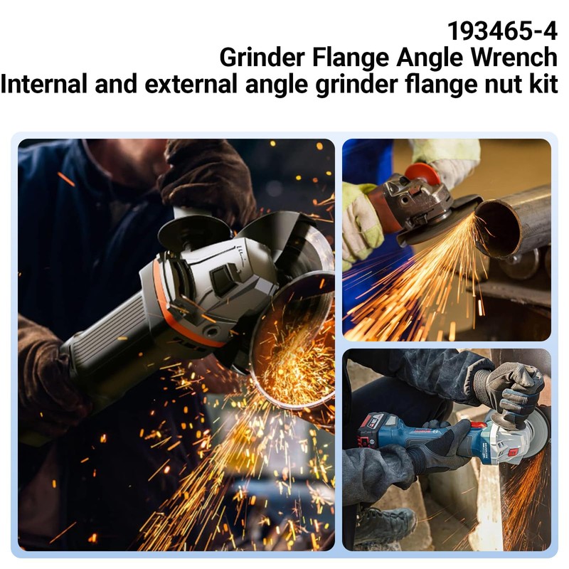 3-Pack Angle Grinder Flange Nut & Wrench Set – for