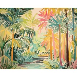 Pretty Palms Multicolor Wall Mural, MUR369M