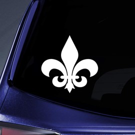 Bargain Max Decals Fleur De Lis Sticker Decal Notebook Car Laptop 5.5" (White)