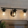 GEPOW Black Bathroom Light Fixtures, 3 Light Farmhouse Modern Vanity