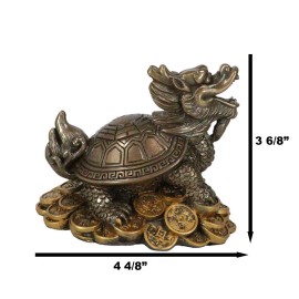Feng Shui Celestial Black Dragon Turtle Statue Charm For Protection and Wealth