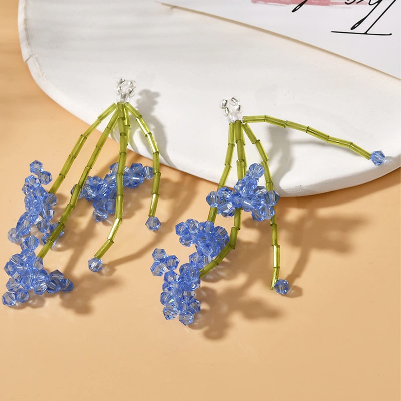 Stocking Stuffers Acrylic Beaded Earrings Creative Multi-layer Hand Woven Flower