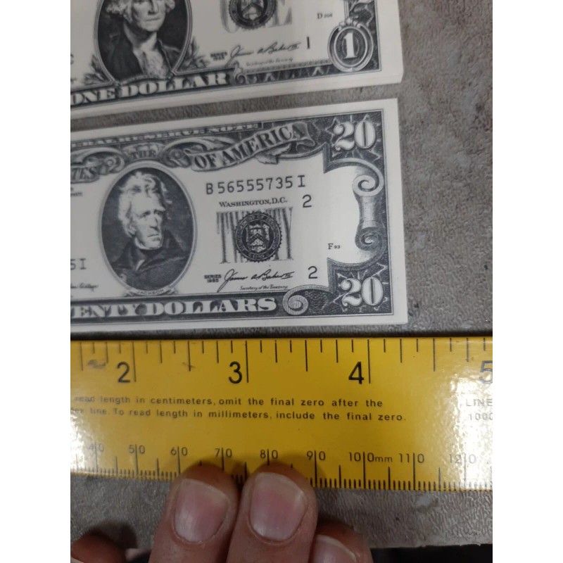 Vintage $1 $5 $10 $20 Paper Money Pad (20 Sheets
