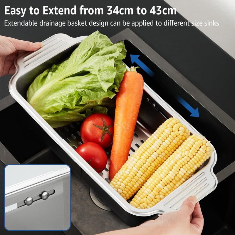 pollock 4 In 1 Collapsible Sink Colander for Kitchen Food