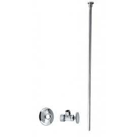 Westbrass Toilet Kit - 5/8 in. OD x 3/8 in. OD x 20 in. Flat Head in Polished Chrome